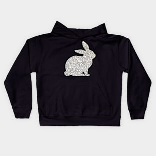 Silver Faux Glitter Easter Bunny Kids Hoodie